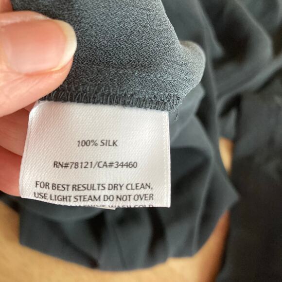 Eileen Fisher Silk Knit High Rise Pull On Elastic Band Pants Dark Gray Size XL - Picture 6 of 7